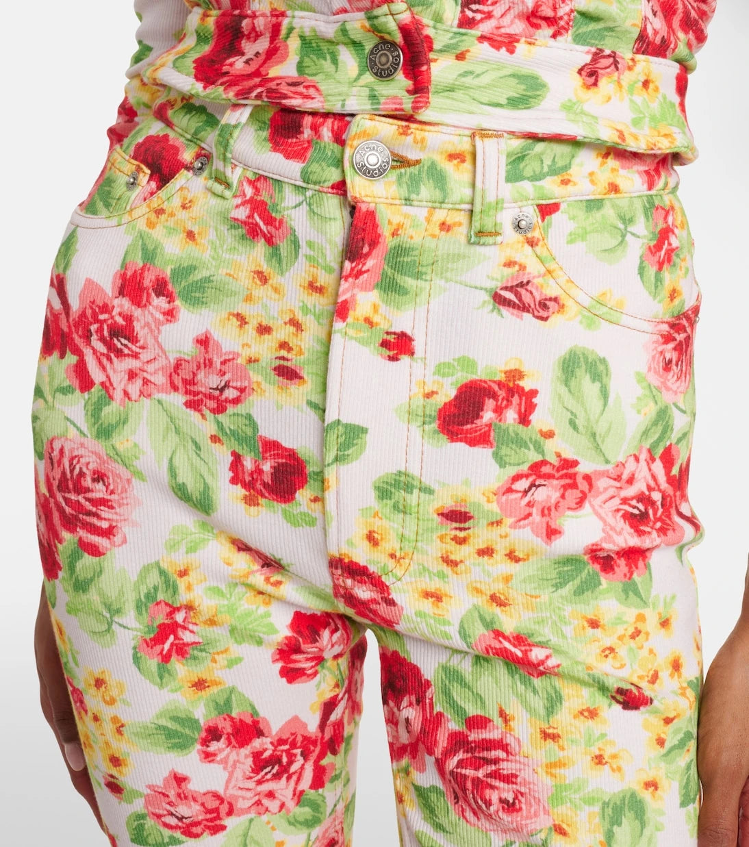 Acne Studios - Epetra floral ruffled slim jeans