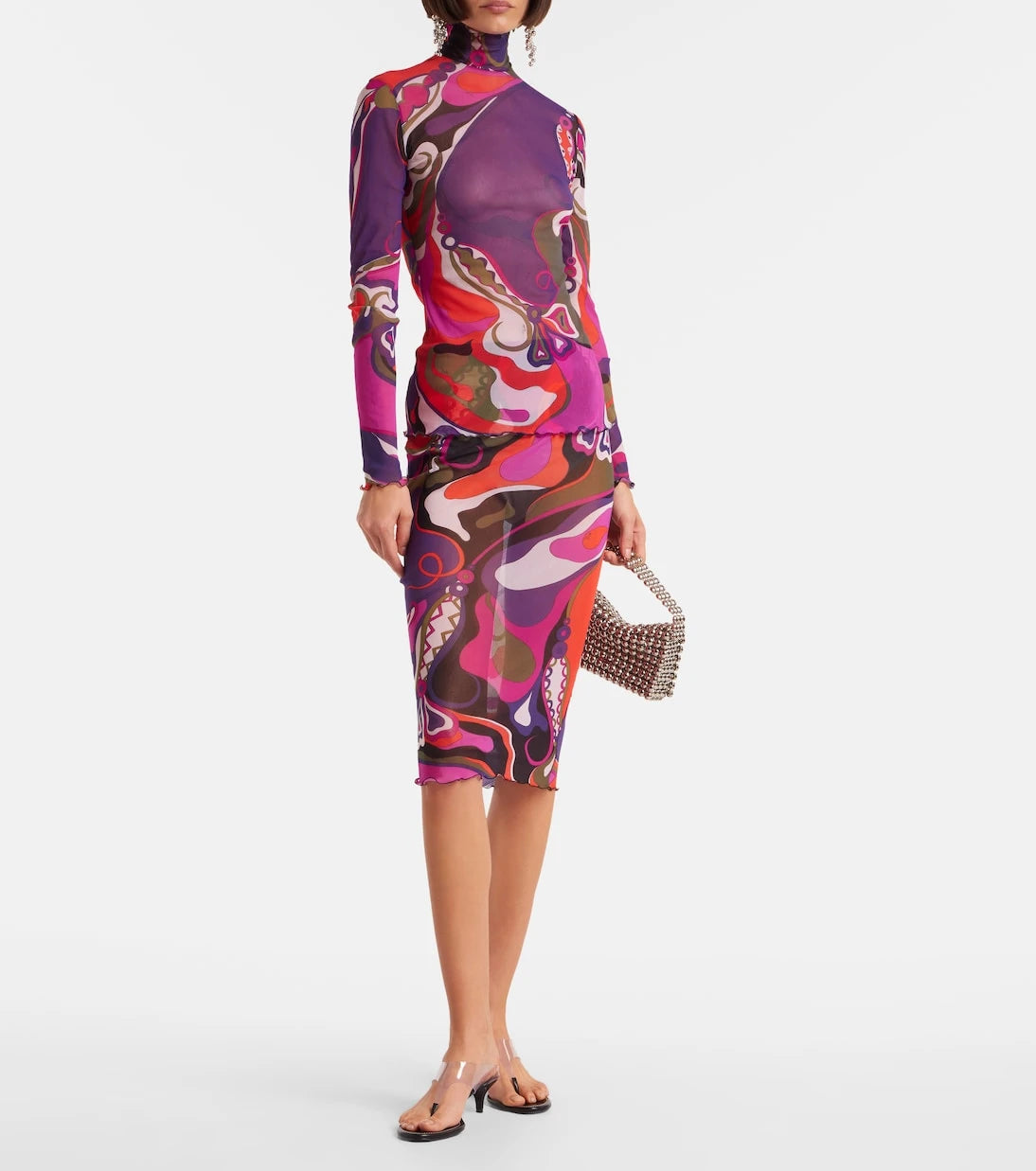 Pucci - Orchidee tulle top
