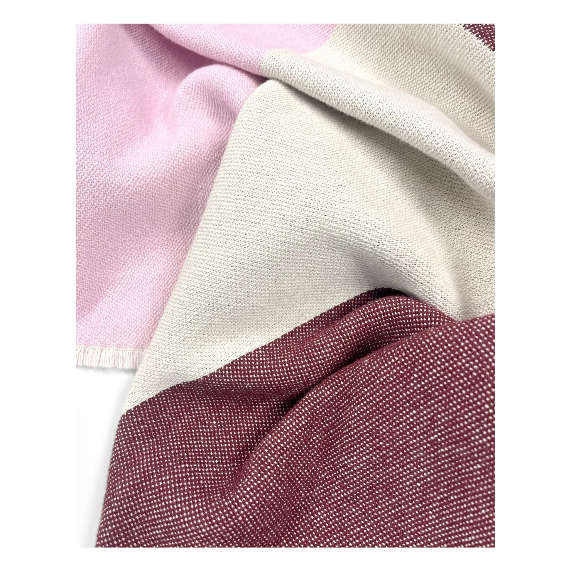 Maison Deux - Check cotton blanket | Burgundy