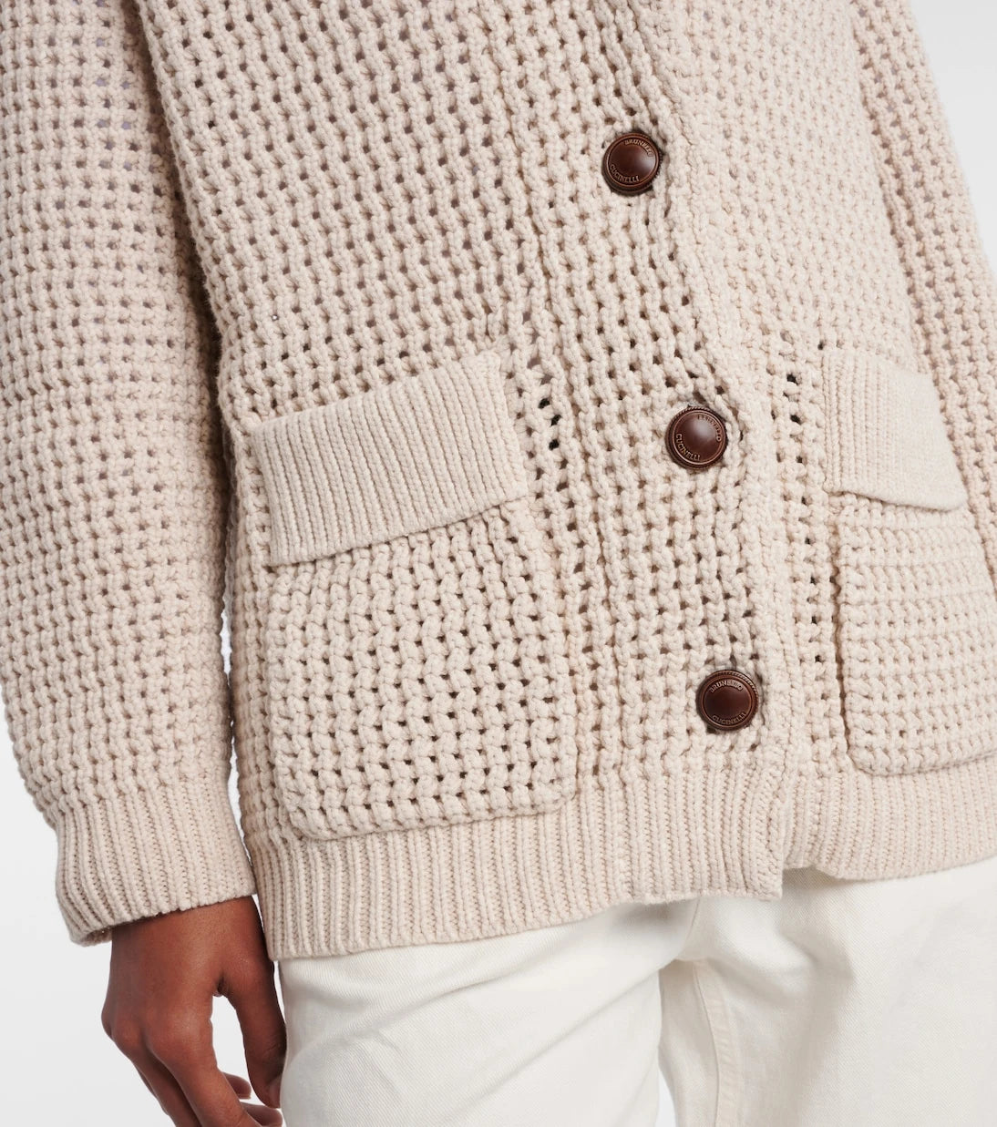 Brunello Cucinelli - Open-knit cotton-blend cardigan