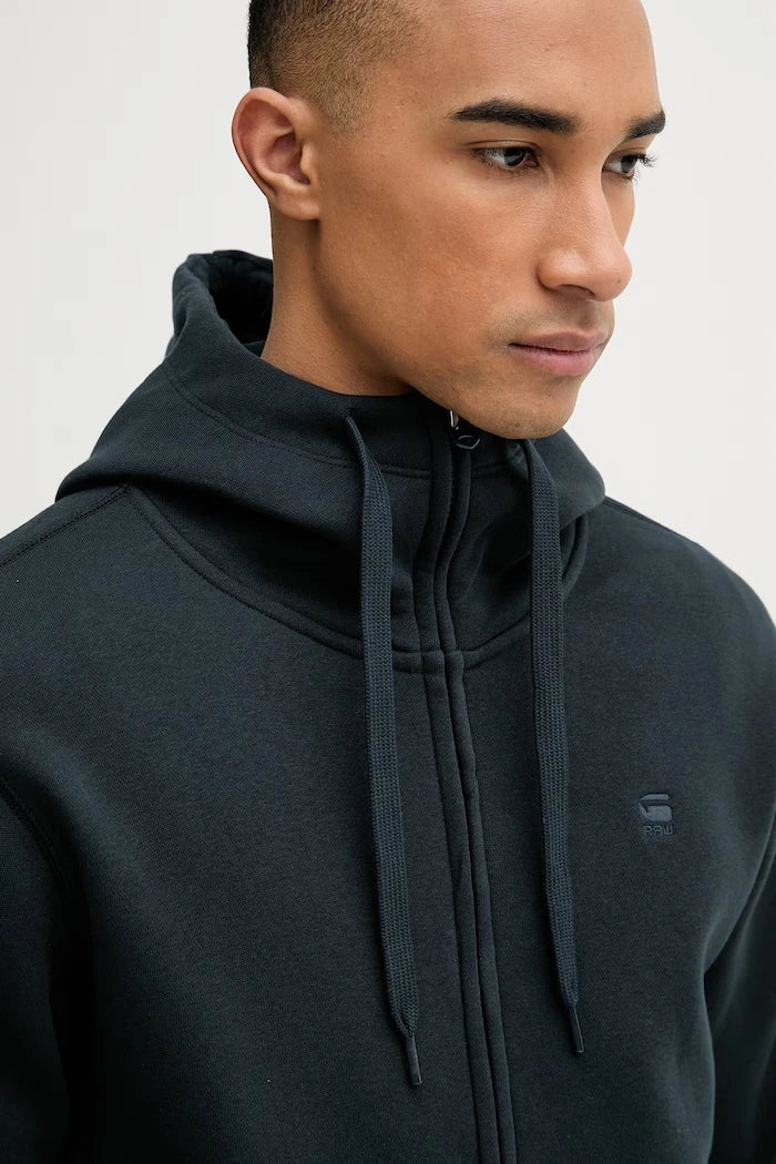 G-Star Erkek Pamuklu Fermuarlı Kapüşonlu Sweatshirt Premium Core