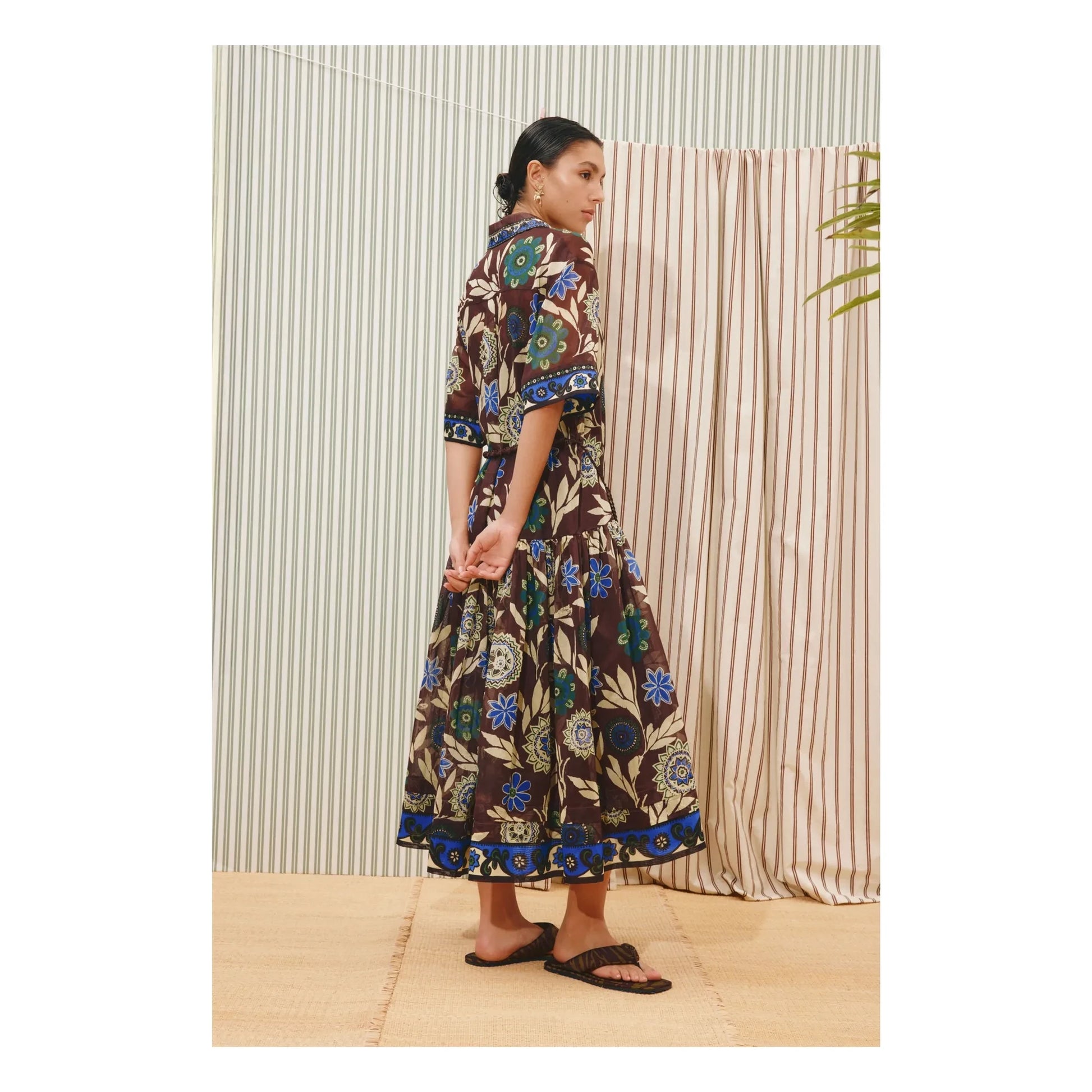 Alémais - Jasper silk and cotton dress | Chocolate