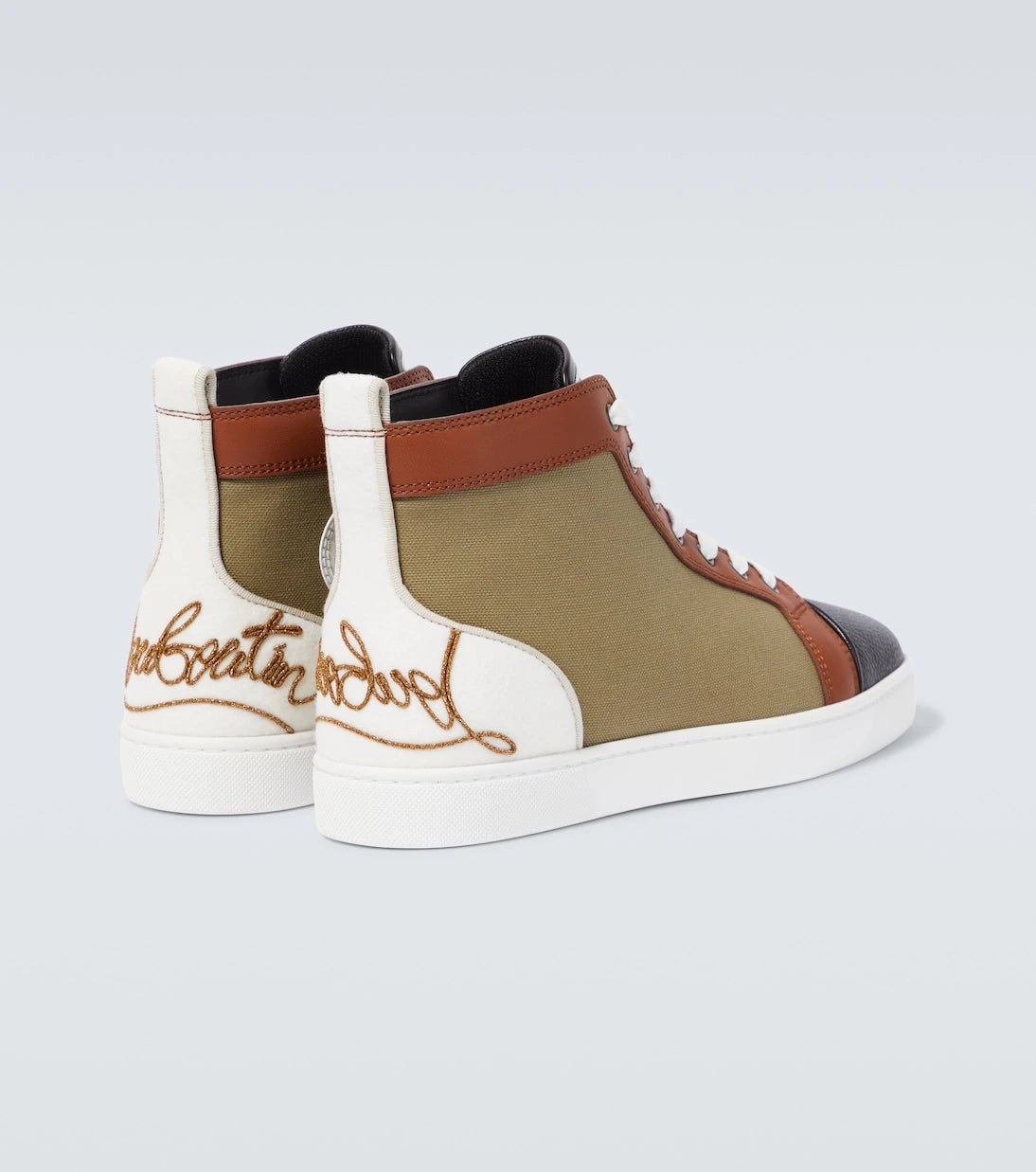 Christian Louboutin - Fun Louis leather-trimmed sneakers