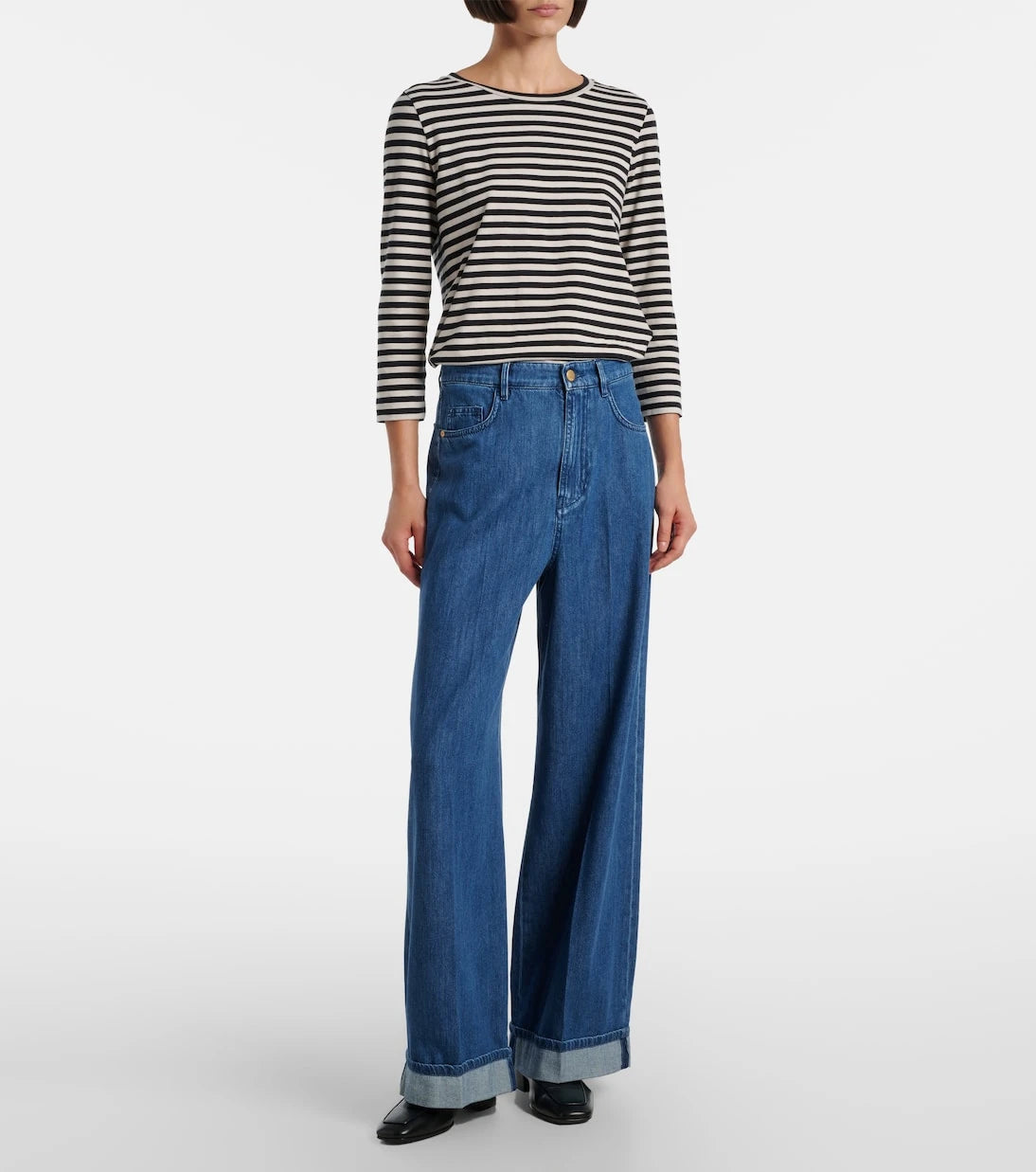 'S Max Mara - جينز واسع الساق بخصرٍ عالٍ