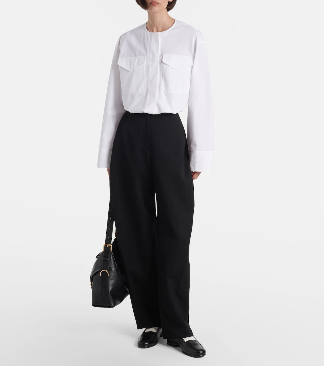 Givenchy - حقيبة كتف Voyou متوسطة من الجلد