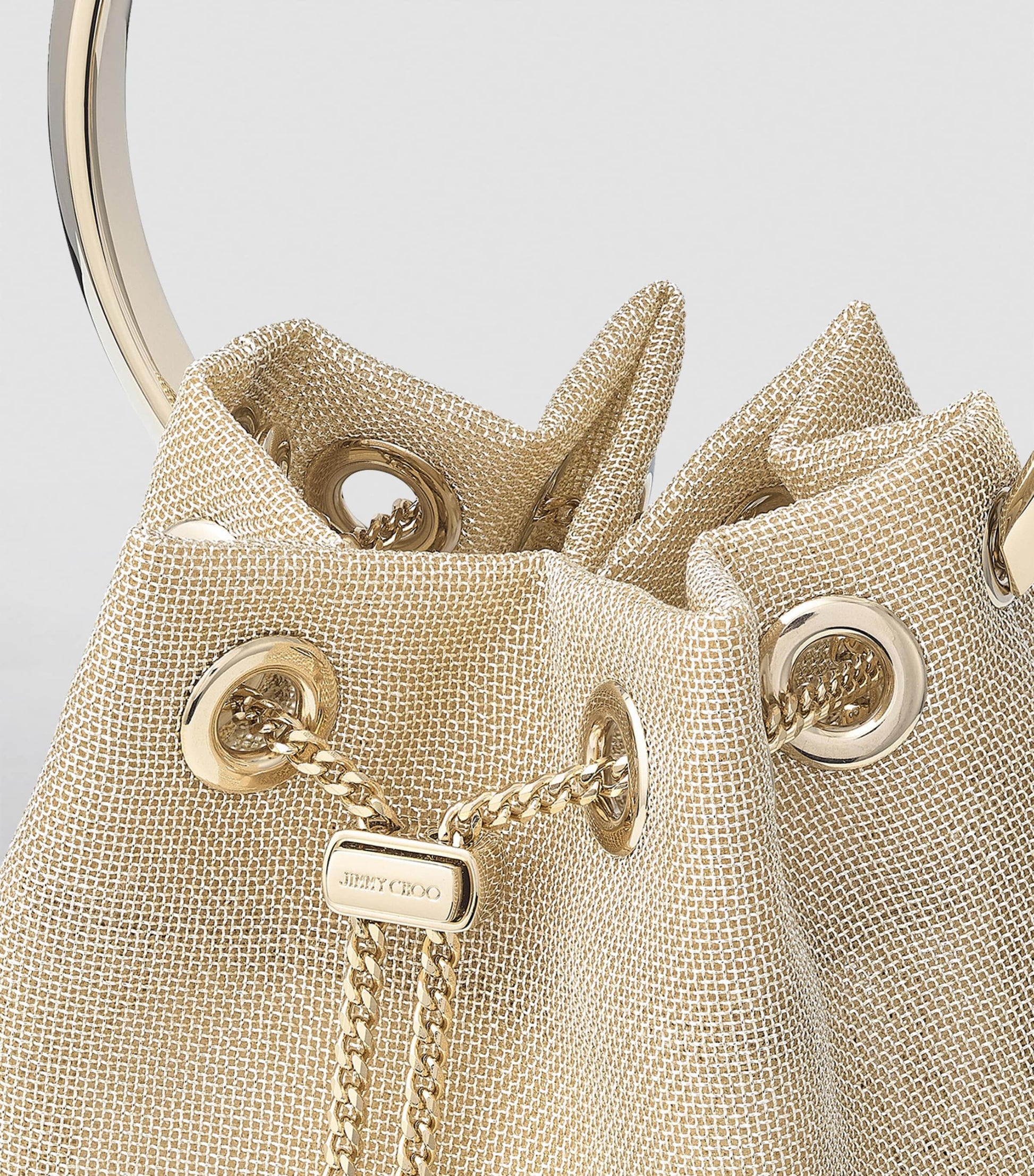 Gold Bon Bon Mesh Top-Handle Bag