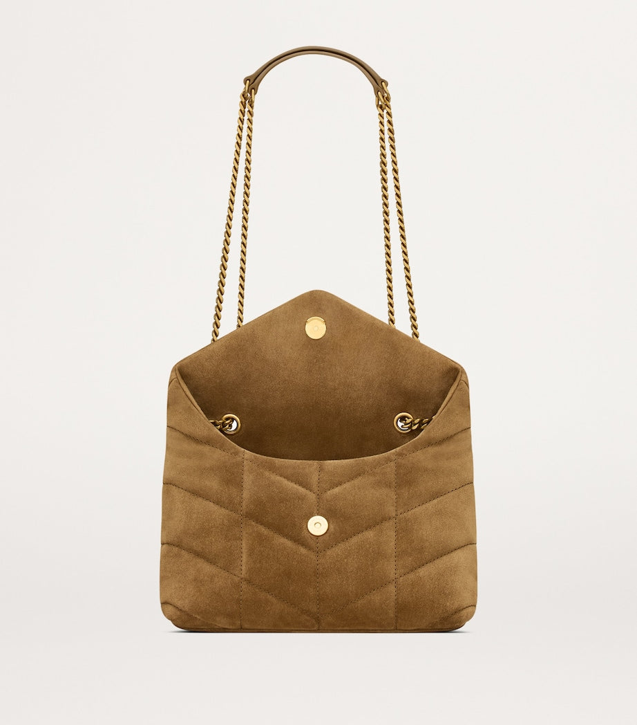 Green Toy Suede Puffer Shoulder Bag