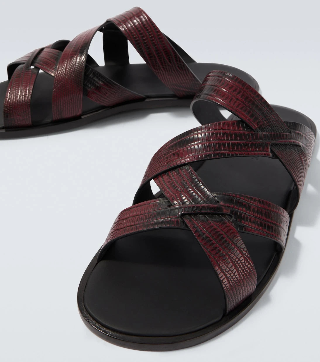 Manolo Blahnik - Marvin croc-effect leather slides