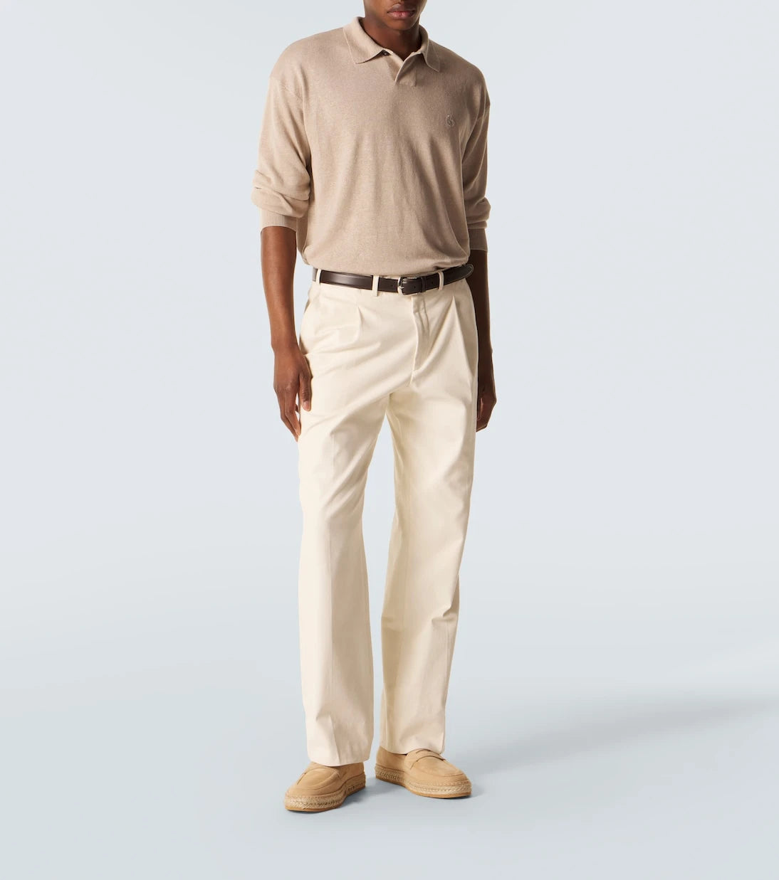 Giorgio Armani - Jute-trimmed suede penny loafers