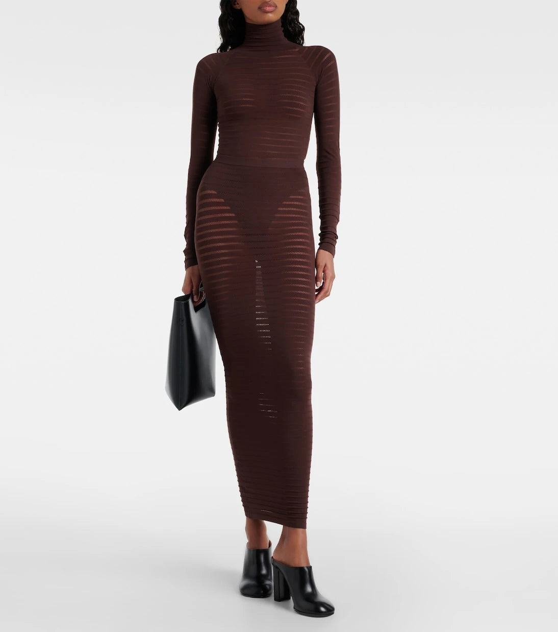 Alaïa - Striped maxi skirt