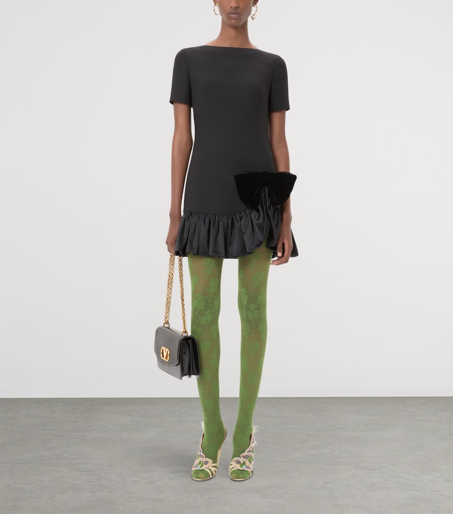 Valentino Black Wool-Silk Mini Dress