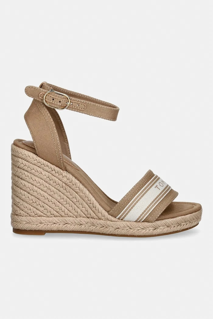 Tommy Hilfiger HIGH WEDGE ESPAD WEBBING Skoşuk Platform Sandalet