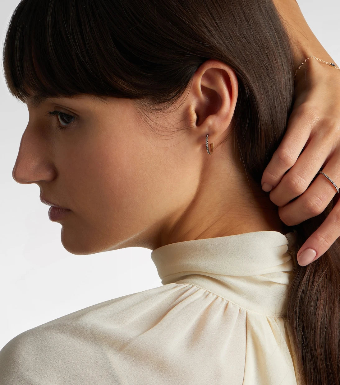 Stone and Strand - Come Closer 10kt gold huggie earrings