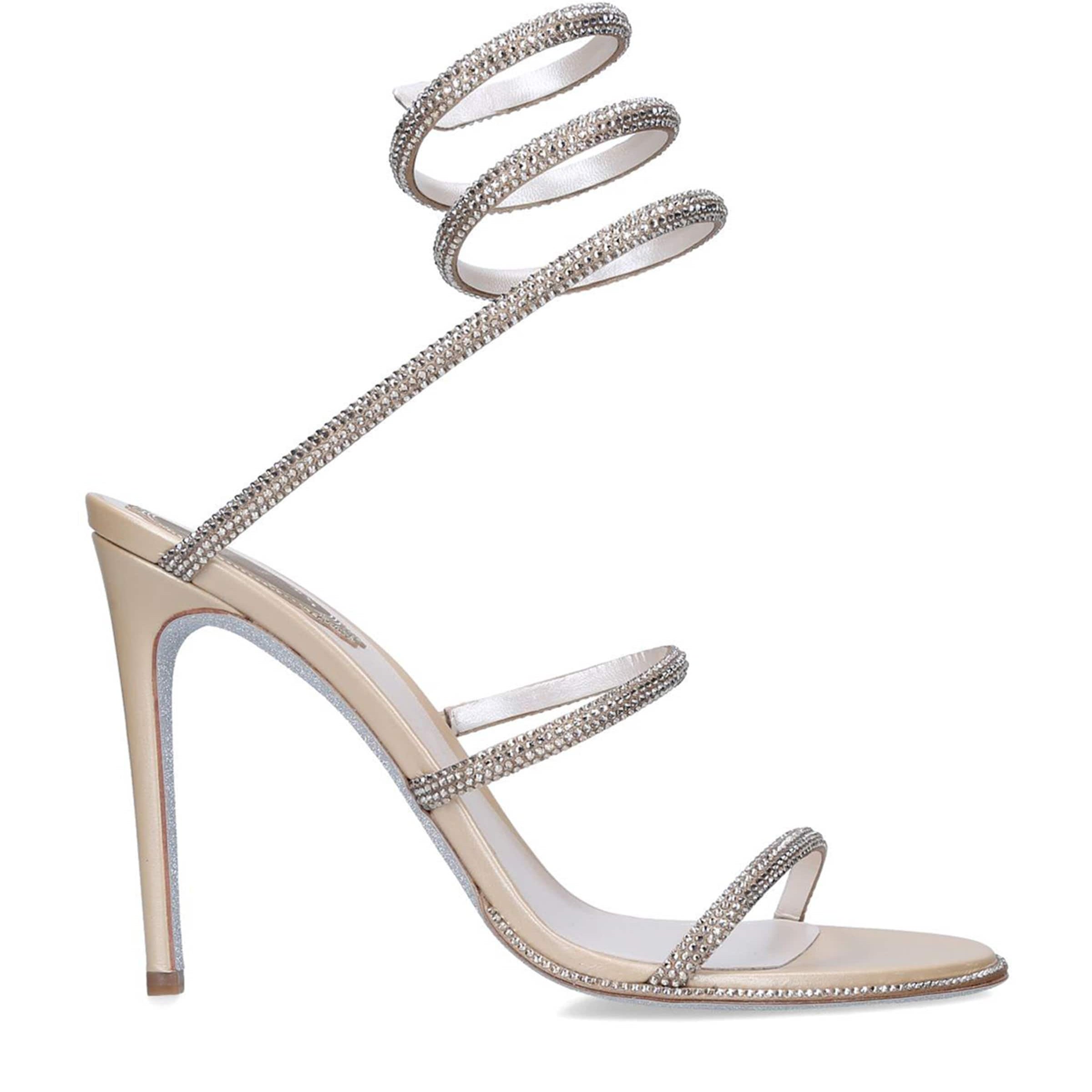 René Caovilla Gold Embellished Cleo Sandals 105