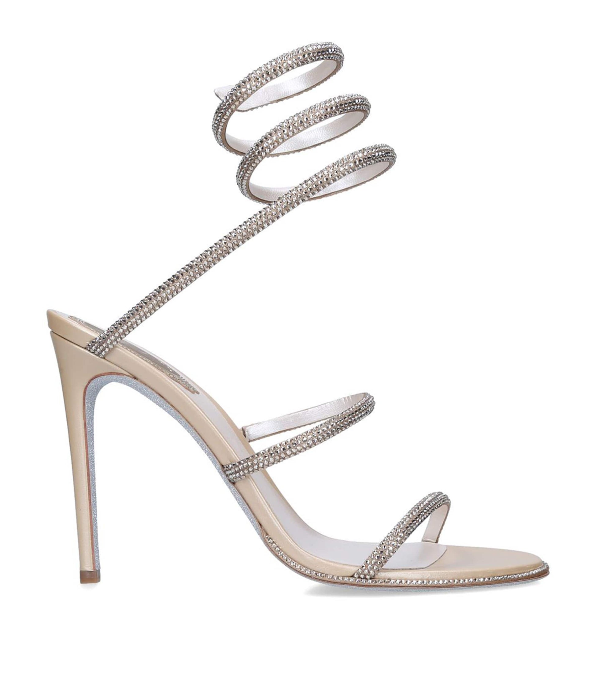 René Caovilla Gold Embellished Cleo Sandals 105