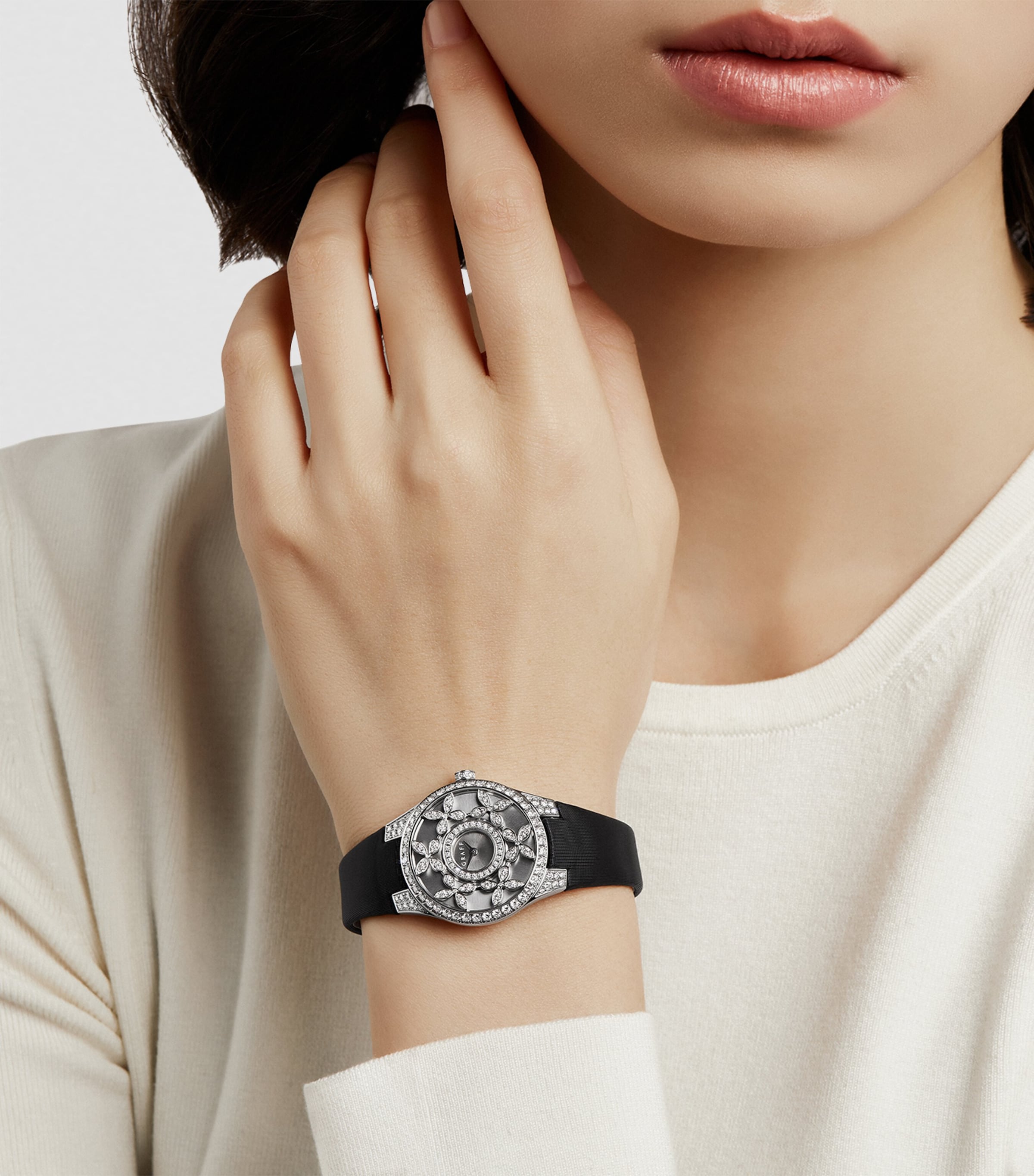 Graff Platinum and Diamond Classic Butterfly Watch 28mm