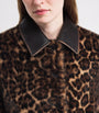 Claudie Pierlot Brown Faux Fur Leopard Bomber Jacket
