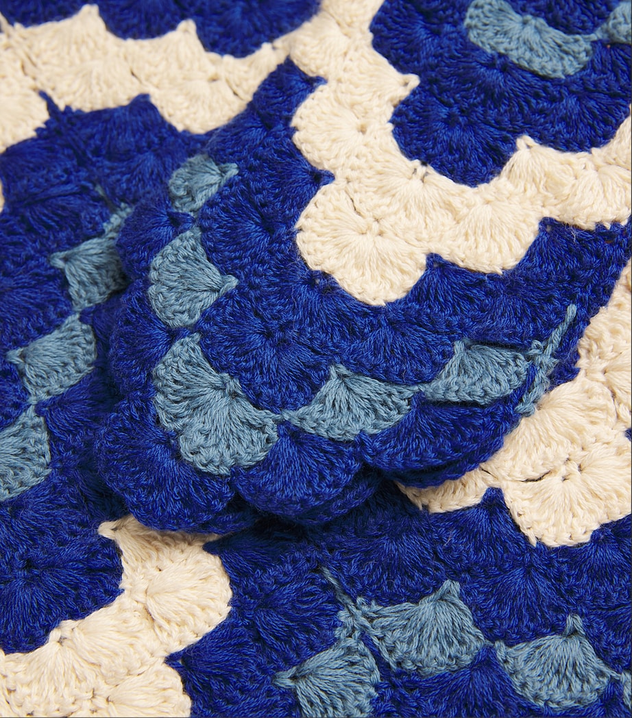 ESCVDO Blue Crochet Safi Crop Top