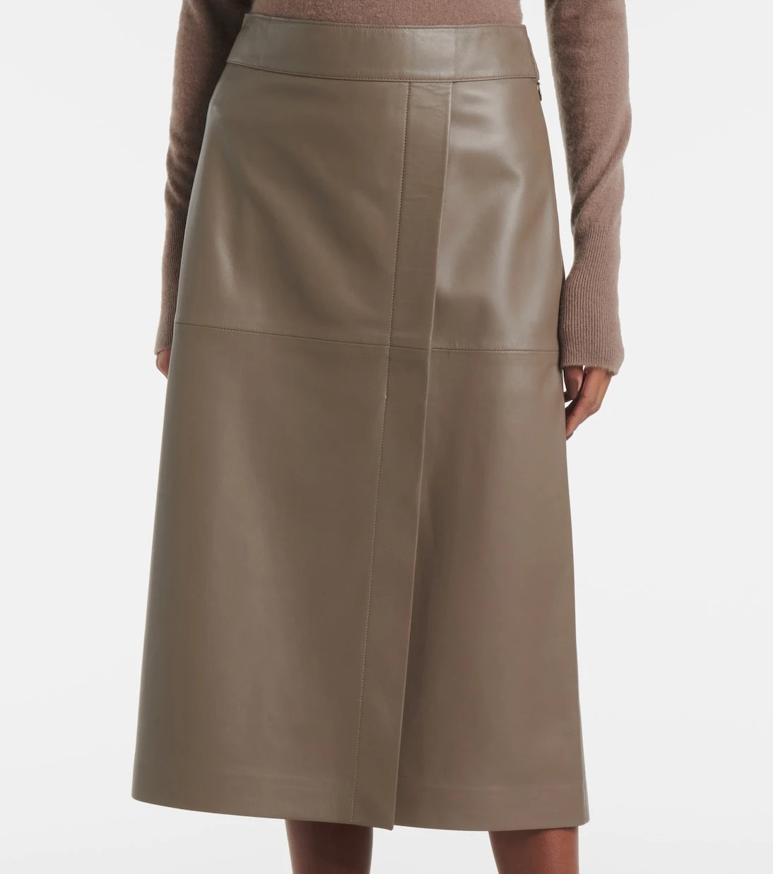 Joseph - Leather midi skirt