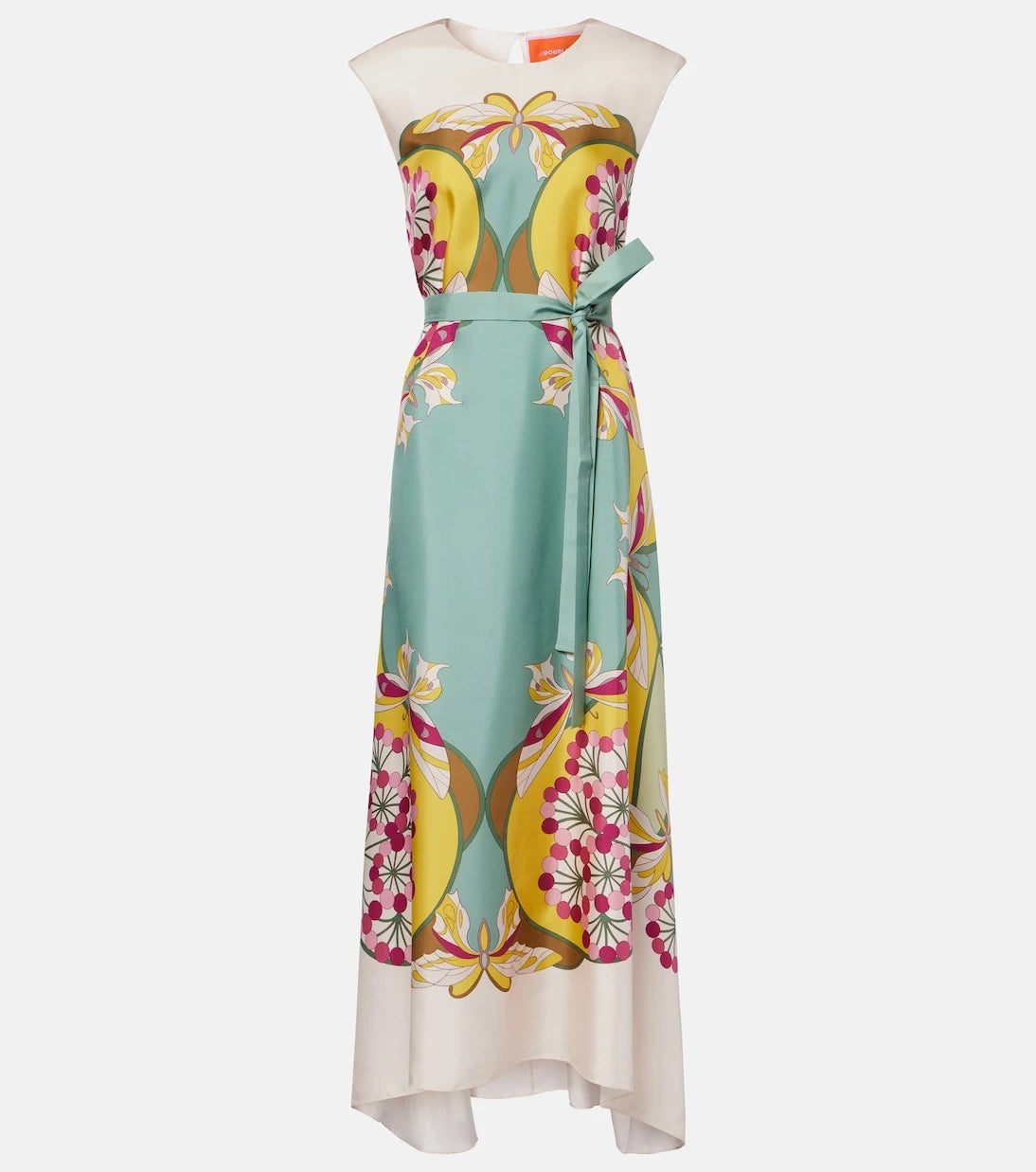 La DoubleJ - San Carlo printed silk satin midi dress