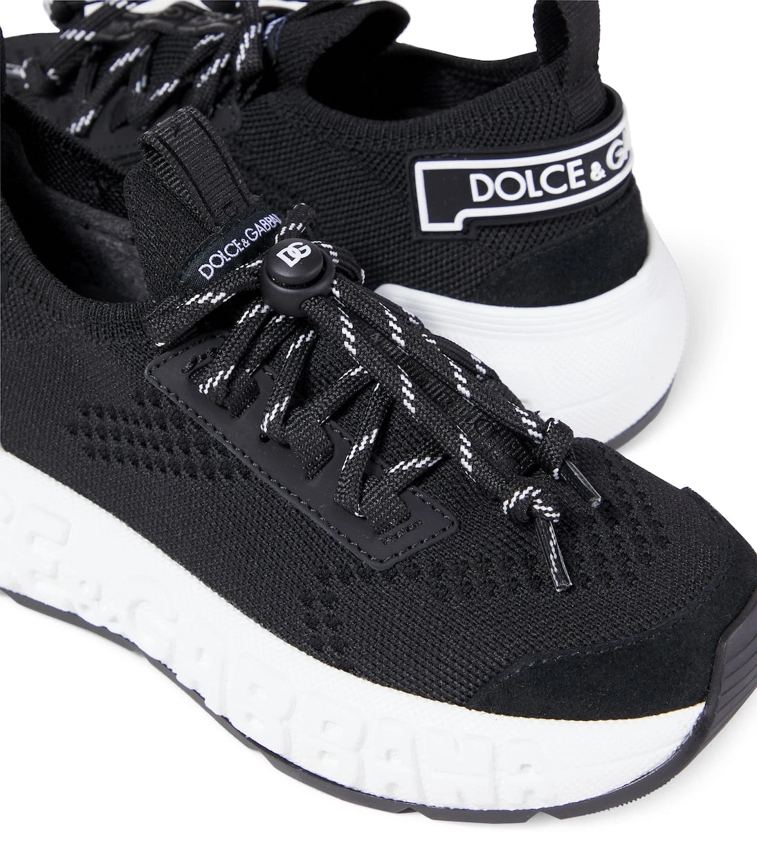 Dolce&Gabbana Kids - Logo leather-trimmed sneakers