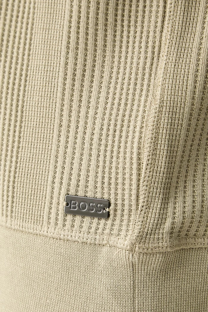 BOSS pamuklu erkek ev sweatshirtü Structure 1/4 Zip