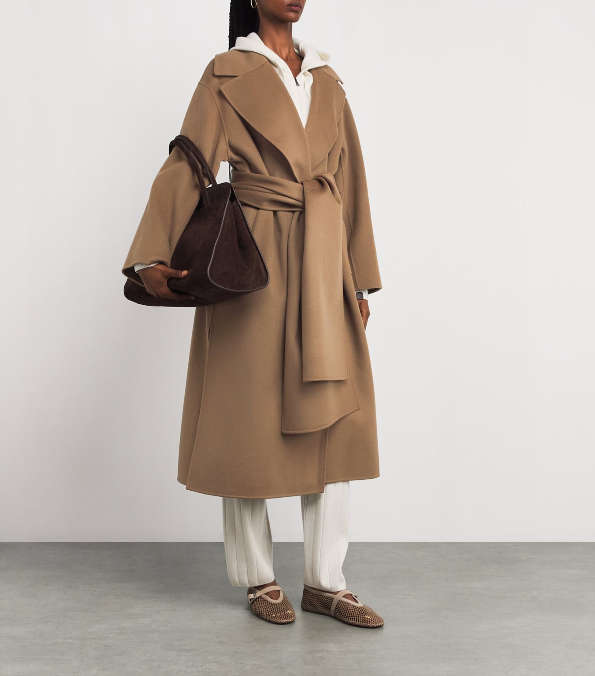 Virgin Wool Silk-Lined Overcoat HAZELNUT BROWN