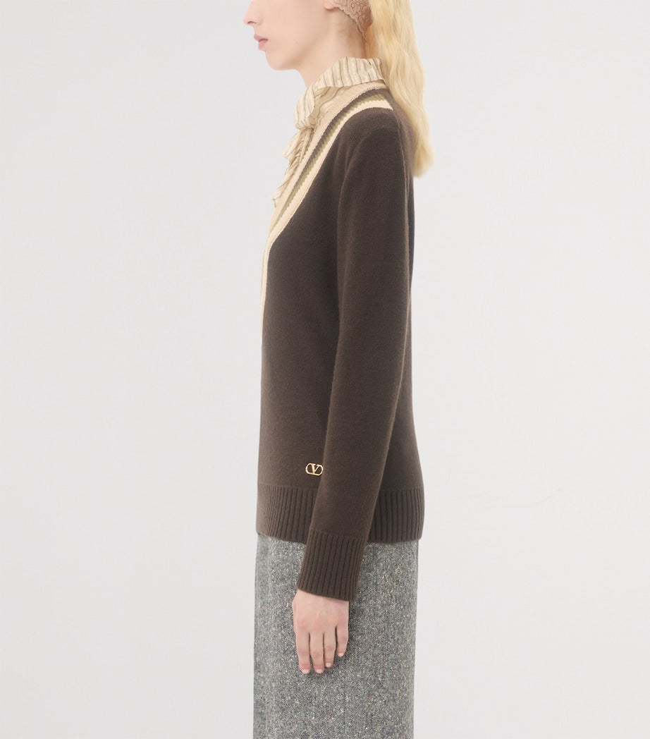 Valentino Brown Virgin Wool Sweater