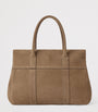 Beige Suede Bayswater Top-Handle Bag