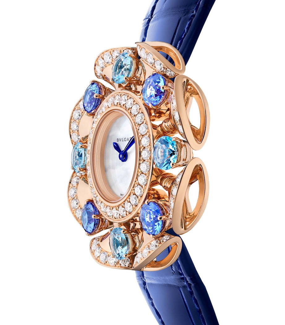 Rose Gold, Diamond, Topaz and Tanzanite Divas' Dream Watch 33mm