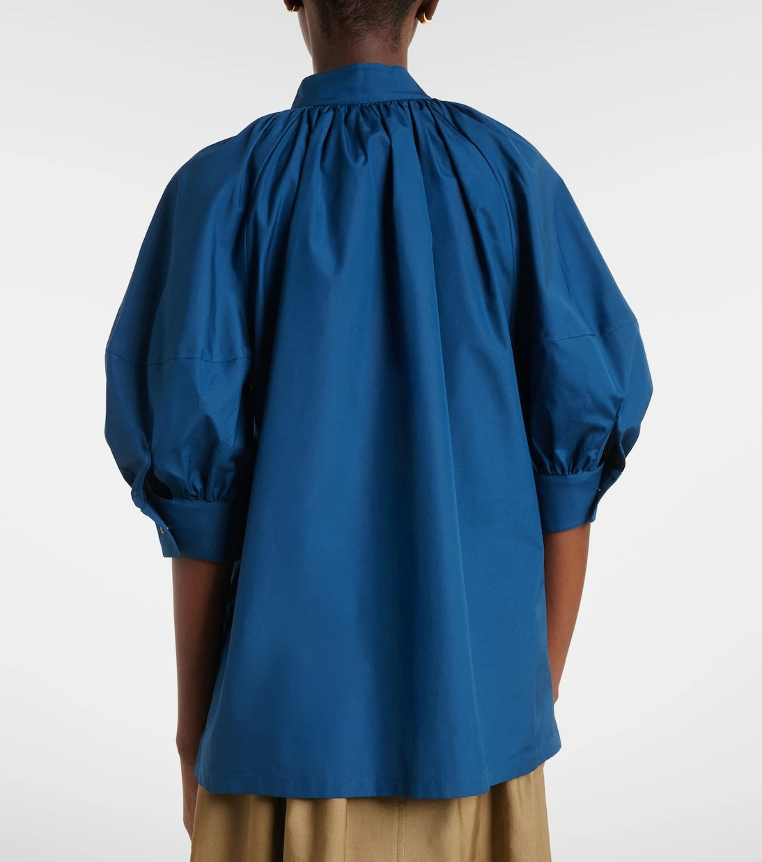 Max Mara - Tie-neck cotton poplin blouse