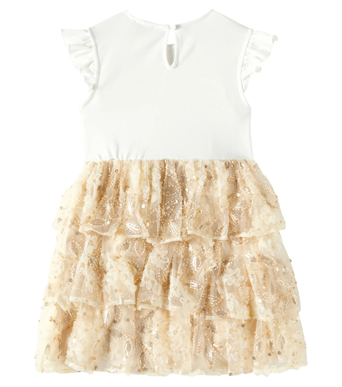 Self-Portrait Kids - Sequined jersey and tulle dress