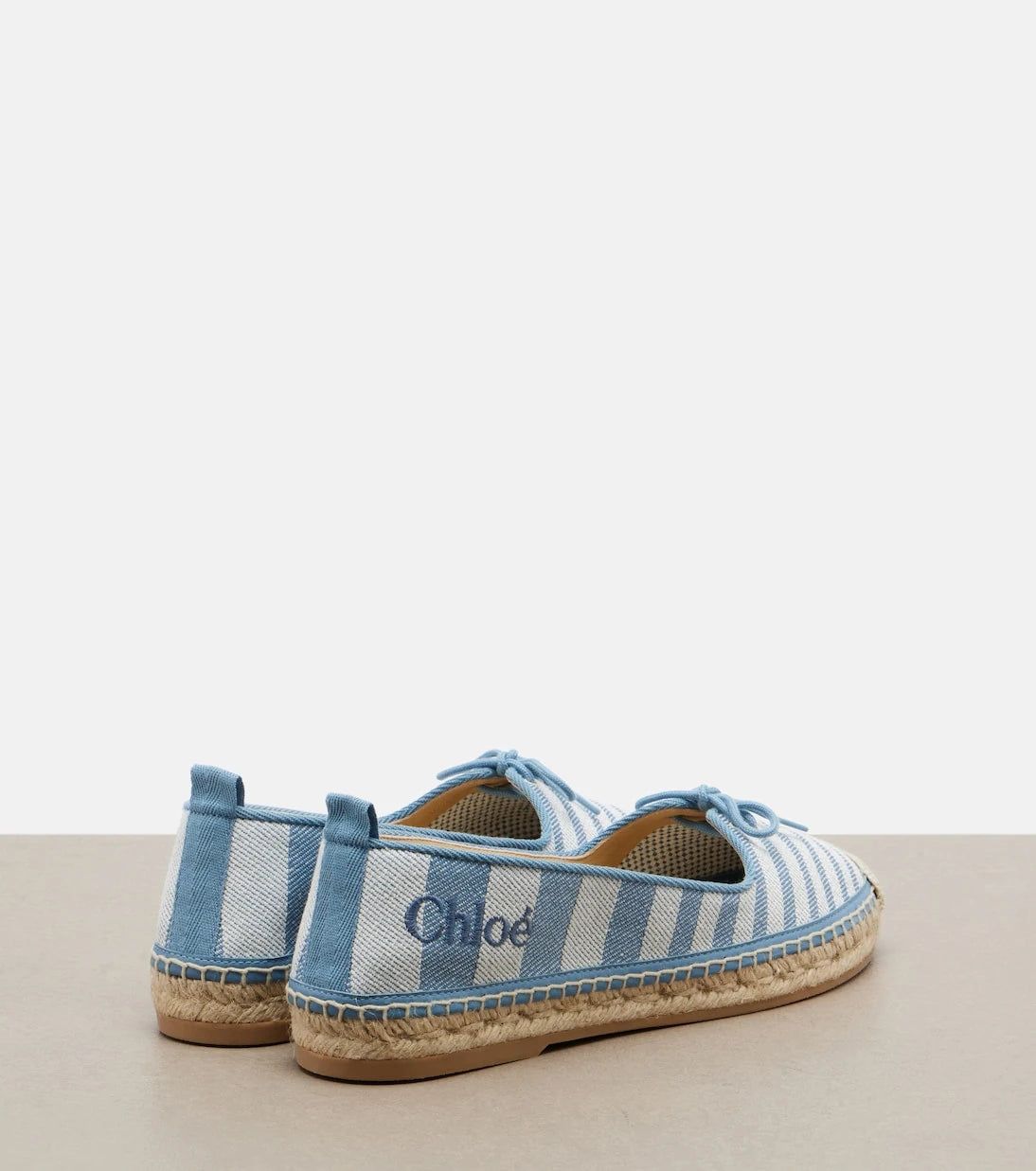 Chloé - Isla striped canvas espadrilles
