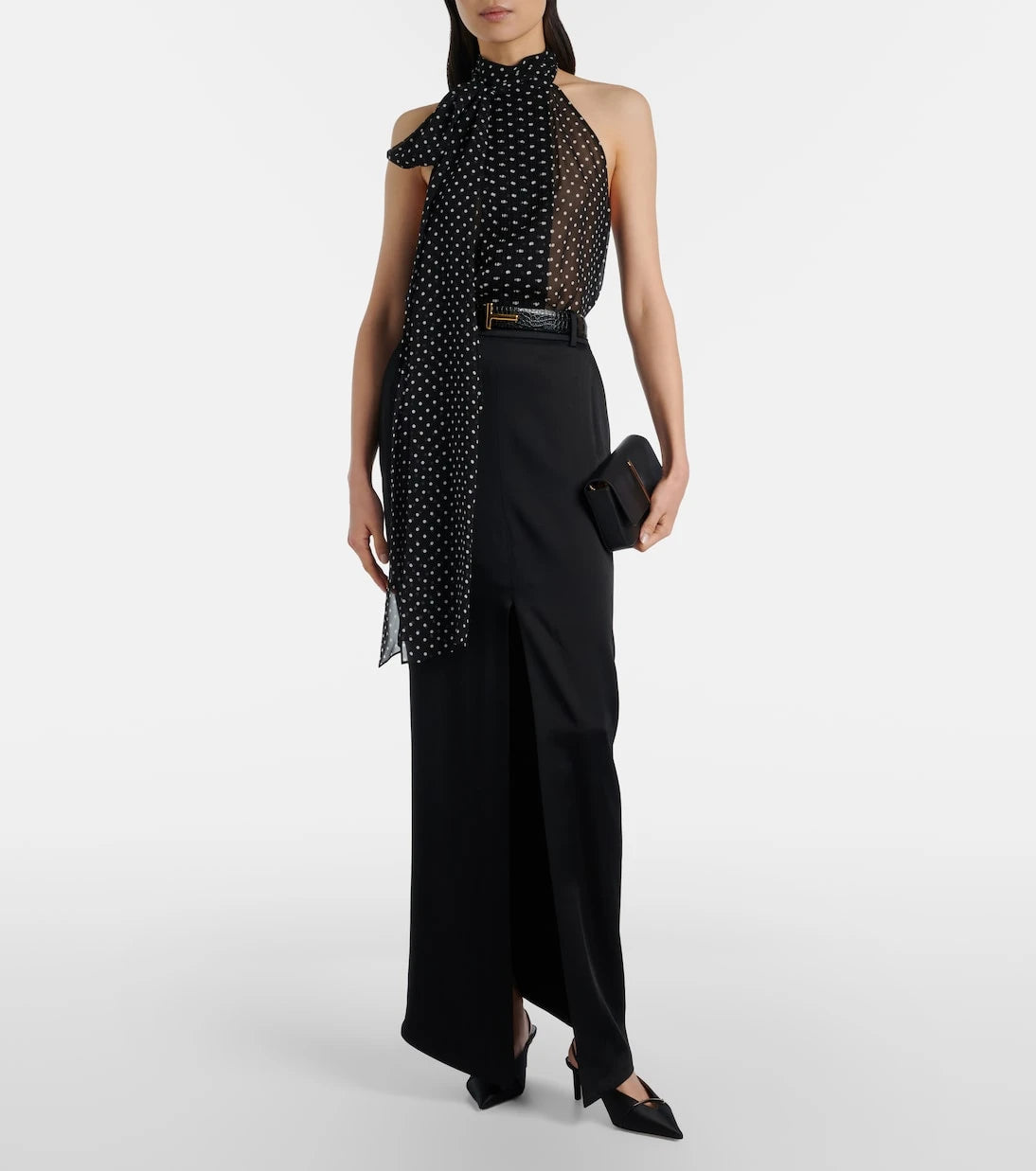 Tom Ford - Draped polka-dot silk blouse