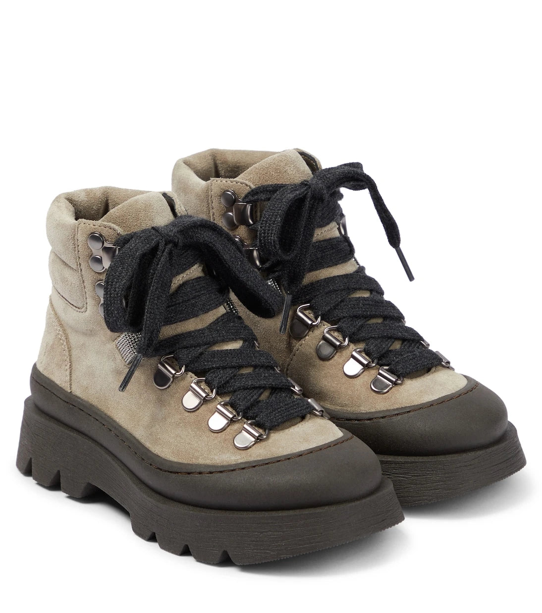 Brunello Cucinelli Kids - Suede lace-up hiking boots