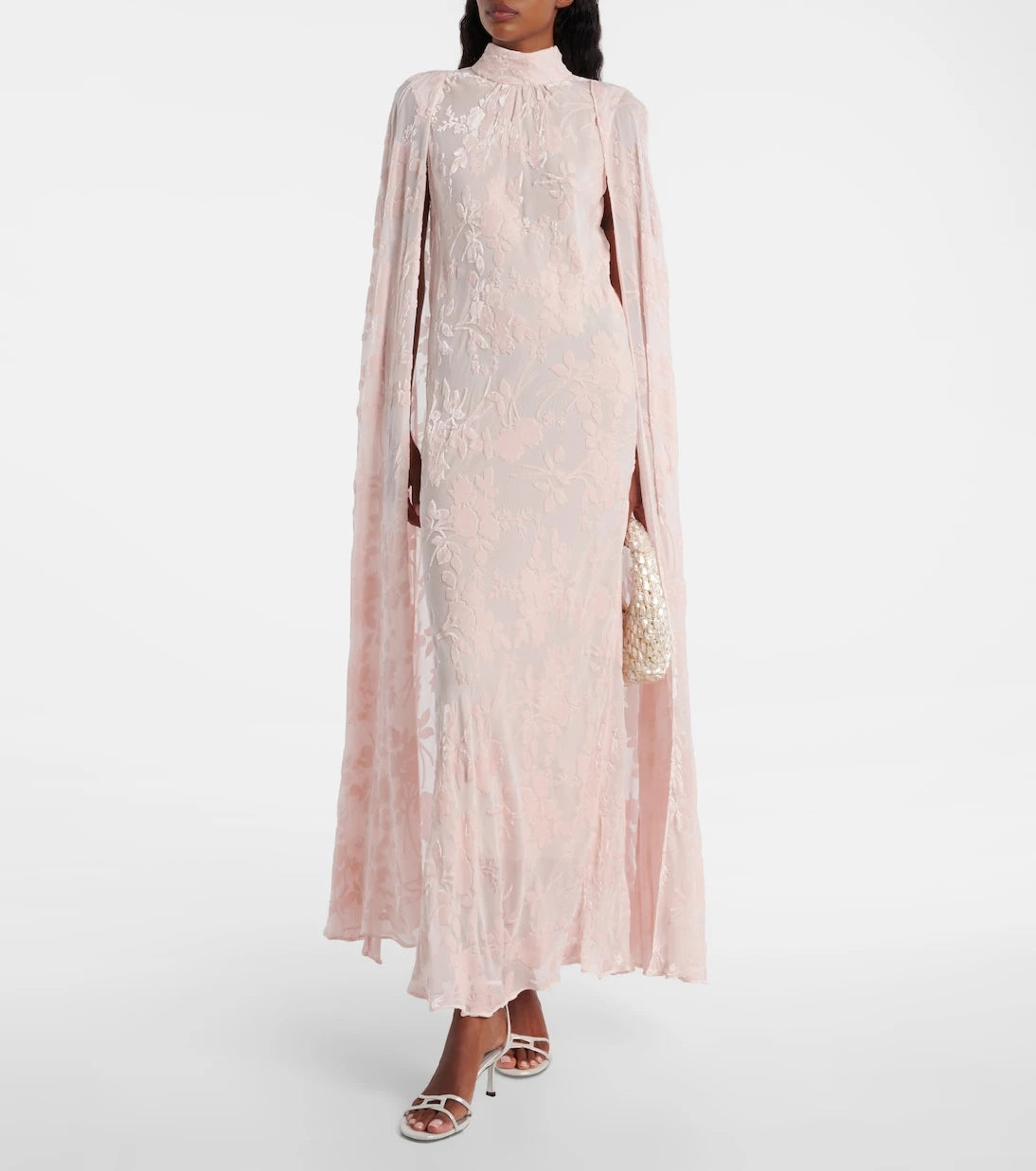 Rodarte - فستان مخملي مقلّم بقصّة الكاب