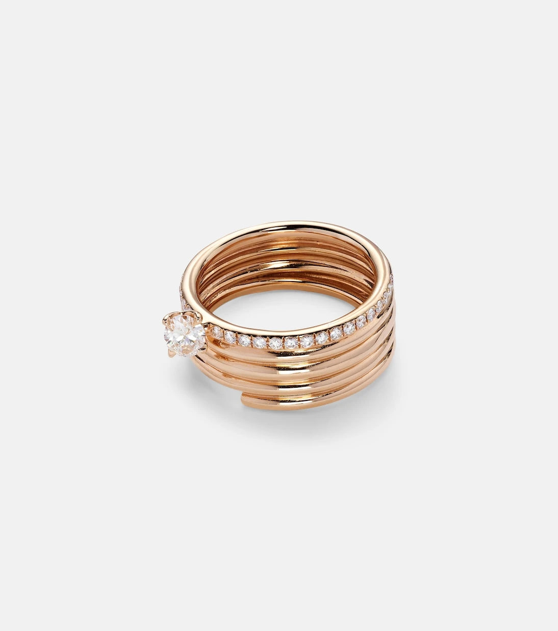 Repossi - Blast 18kt rose-gold ring with diamonds