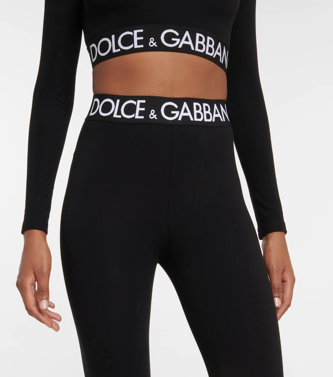 Dolce&Gabbana - ليغينغز قطن مخلوط بشعار الماركة
