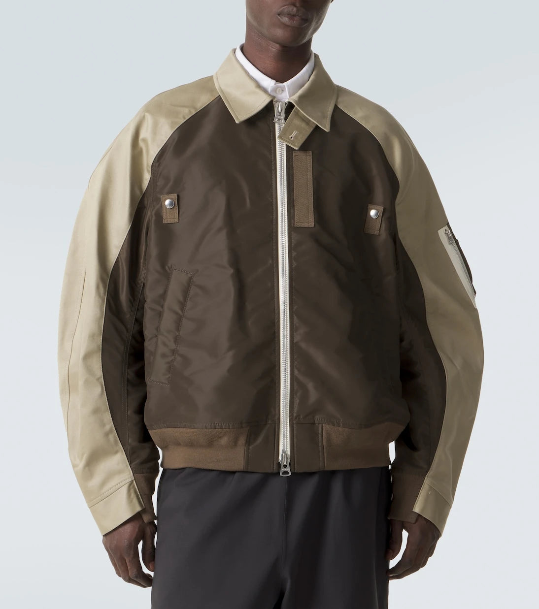 Sacai - Cotton chino and twill blouson jacket