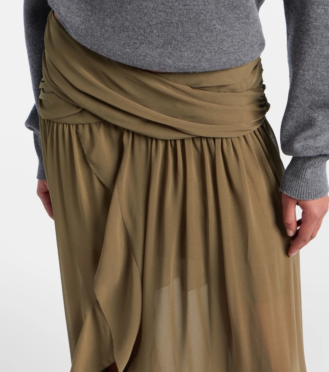 Jacques Wei - Asymmetric draped maxi skirt