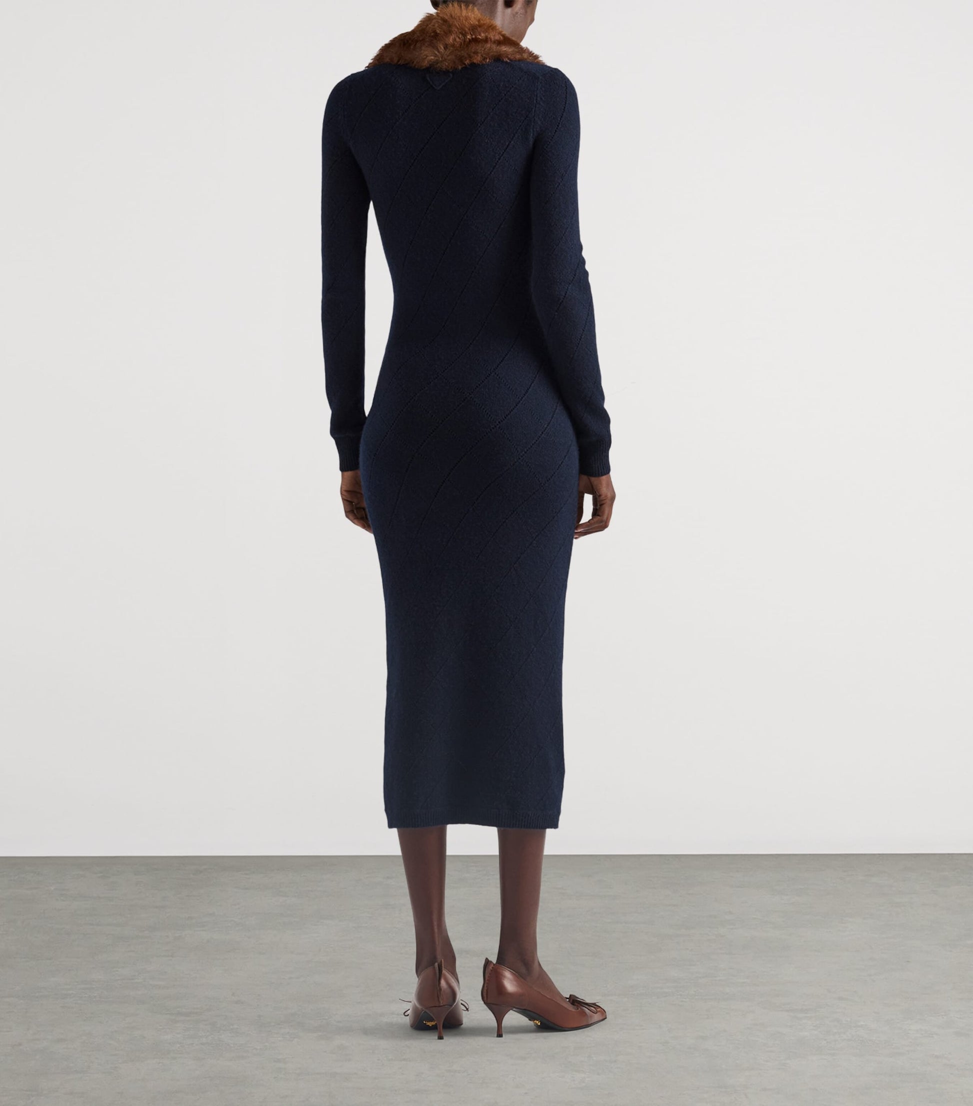 Prada Blue Cashmere Midi Dress