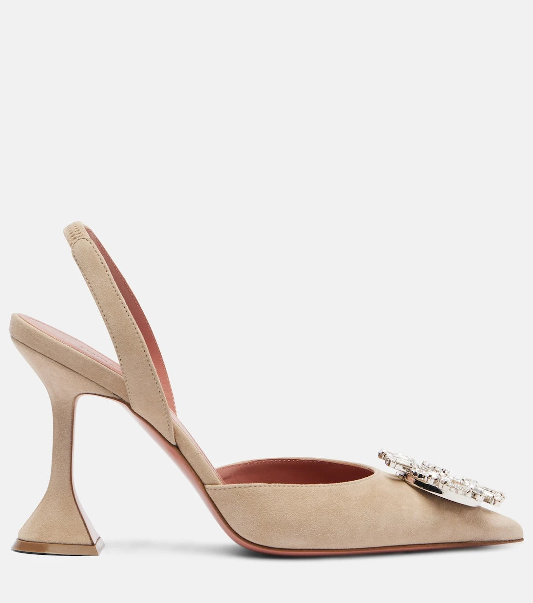 Amina Muaddi - Begum embellished suede slingback pumps