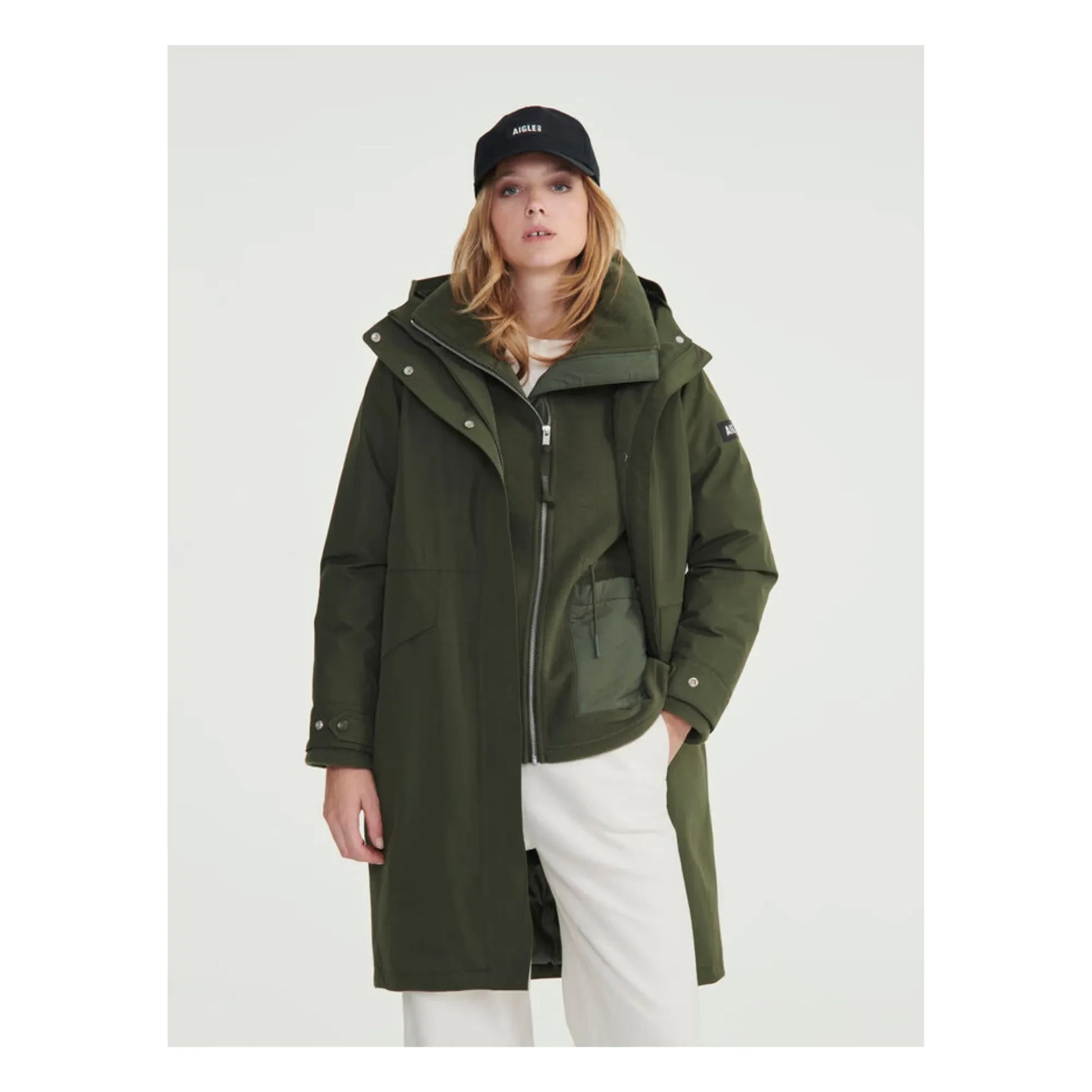 Aigle - Long Quilted Goretex Parka | Khaki