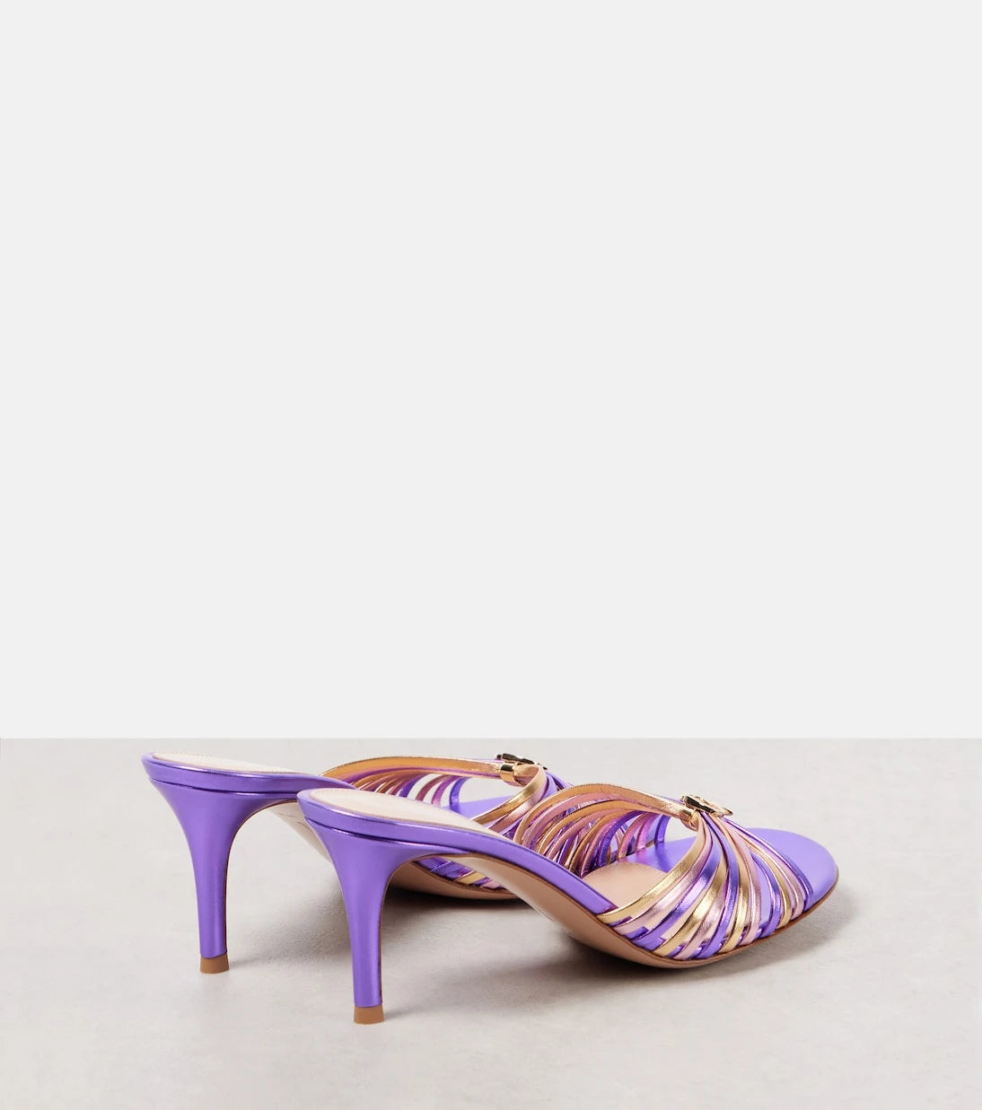 Gianvito Rossi - 70 metallic leather mules