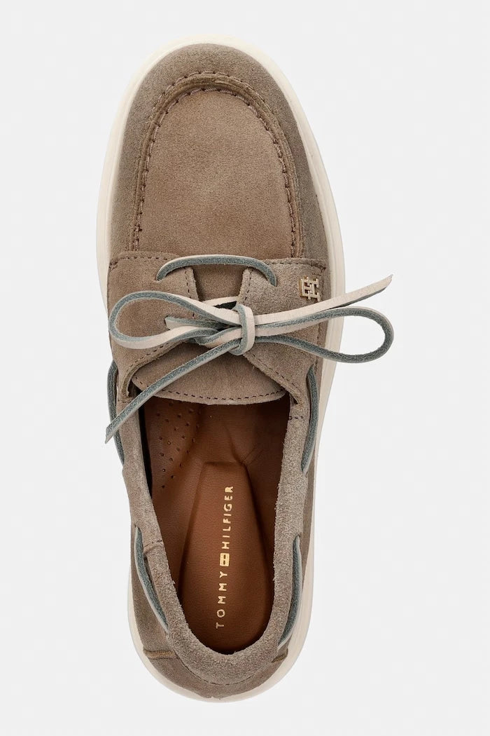 Tommy Hilfiger Kadın Süet Mokasen LIGHT SUEDE BOAT SHOE