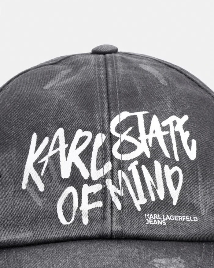 Karl Lagerfeld Jeans kadın denim бейзbol şapkası