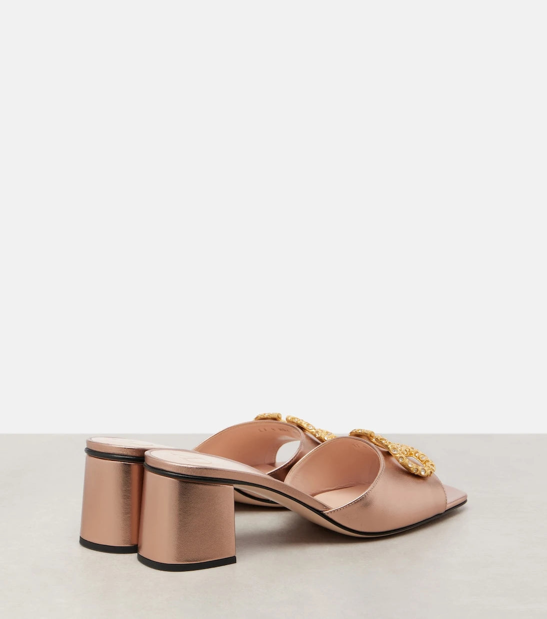 Valentino Garavani - VLogo 60 metallic leather mules