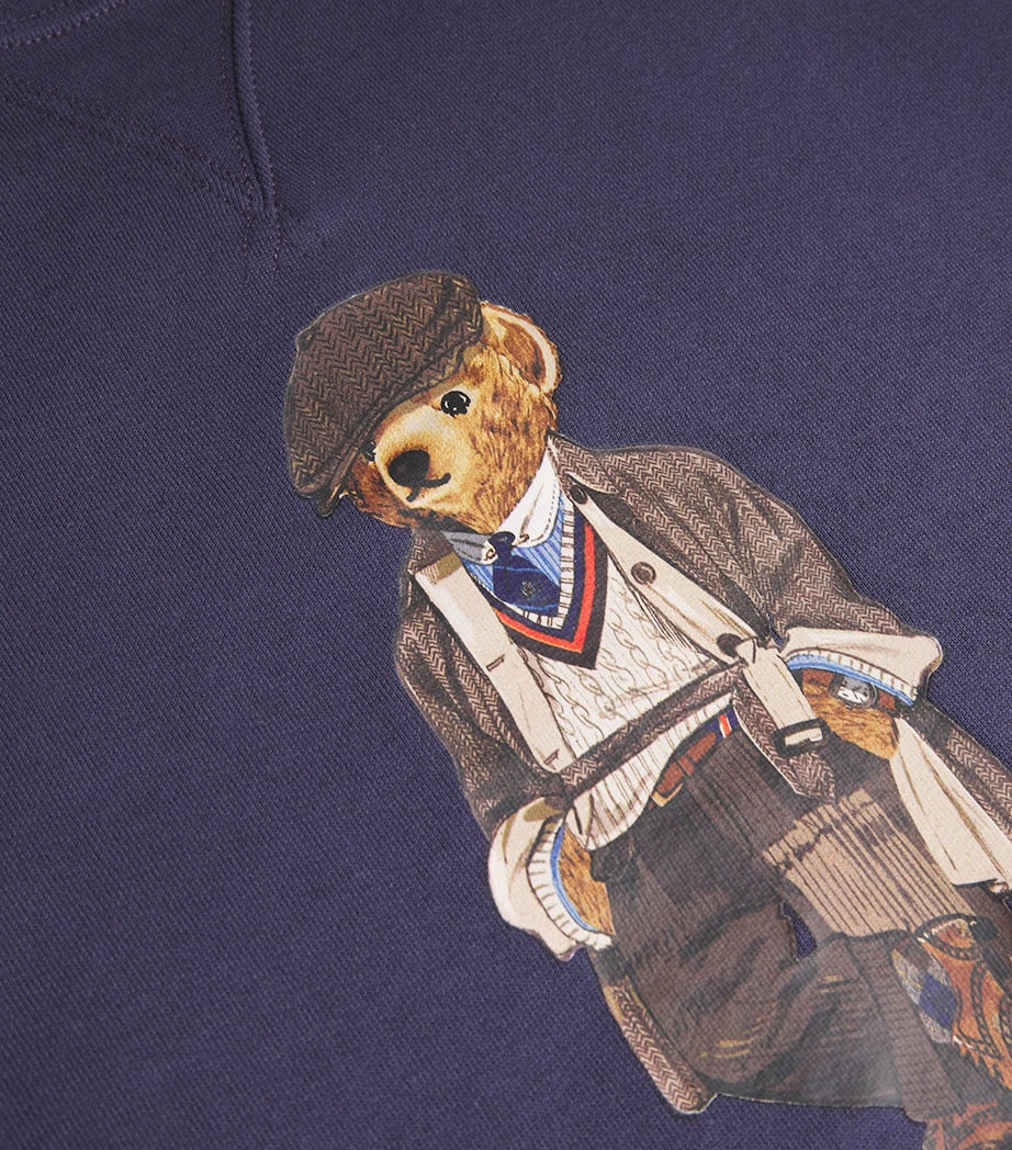Blue Cotton-Blend Heritage Polo Bear Sweatshirt