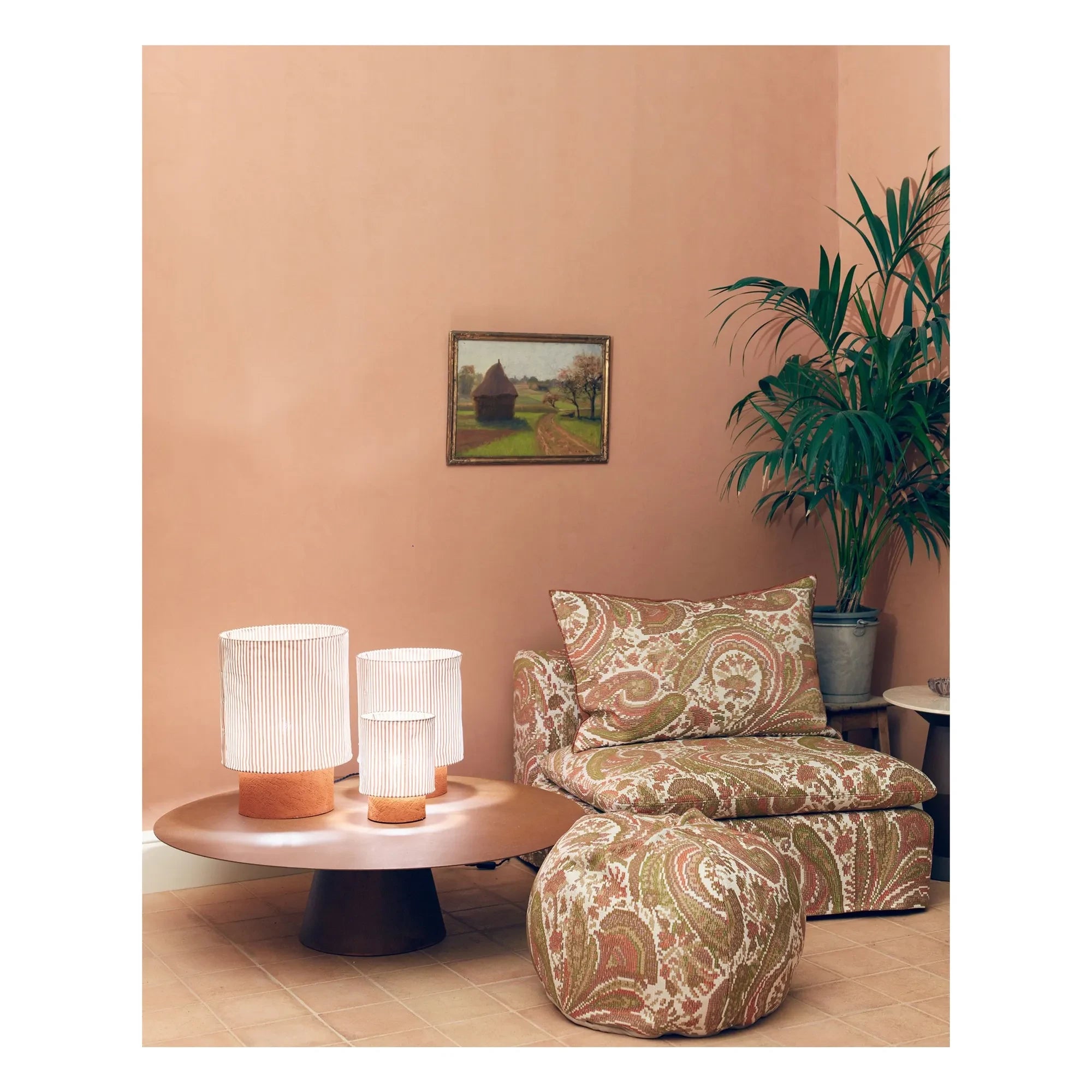Maison de Vacances - Pouf Bulle Jacquard Paisley In &amp; Outdoor | Brown