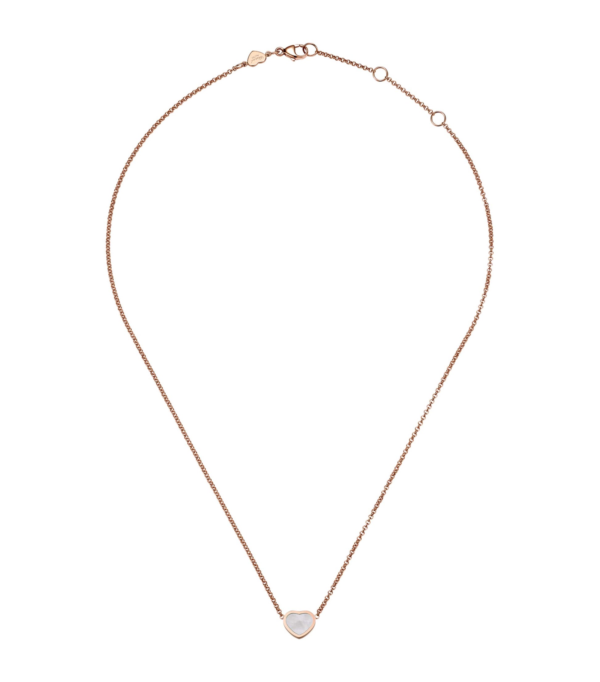 Chopard Rose Gold and Mother-of-Pearl My Happy Hearts Pendant Necklace